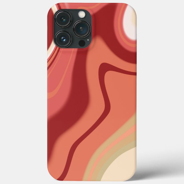 Pretty Abstract Swirl Red Inspirivity Modern Case-Mate iPhone Case (Back)