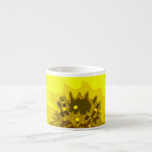 Pretty Abstract Vivid Yellow Daisy Flower Espresso Cup