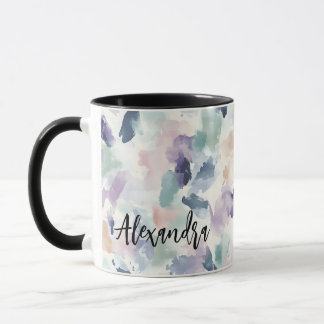 Pretty Abstract Watercolor Pastel Personalised Mug