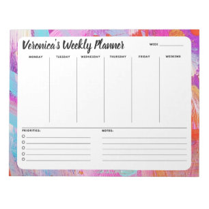 Pretty Abstract Weekly To Do List Notepad Planner