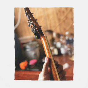 Pretty Acoustic Guitar Fleece Blanket