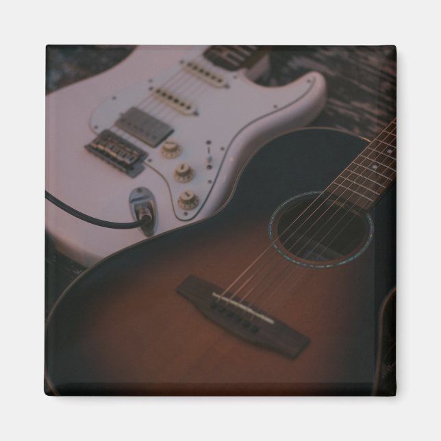 Pretty Acoustic Guitar Magnet (Front)
