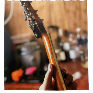Pretty Acoustic Guitar Shower Curtain