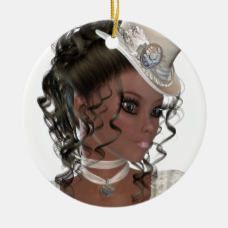 Pretty African American Woman Ceramic Tree Decoration