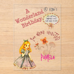  Pretty Alice in Wonderland  Acrylic Invitation