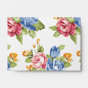 Pretty All Over Vintage Flower Foral Pattern Envelope