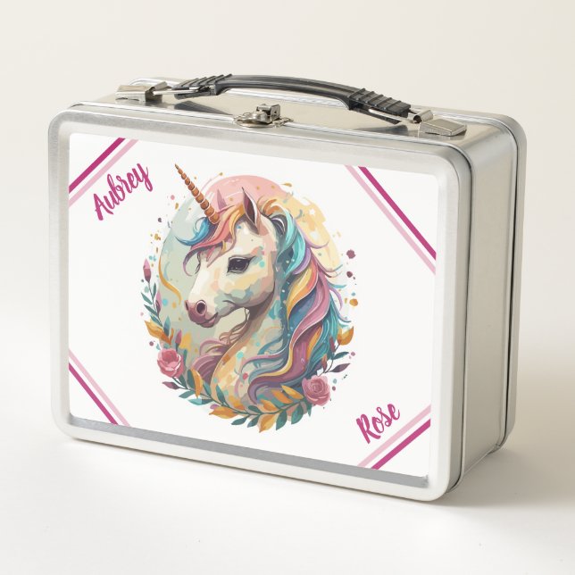 Pretty and Colourful Unicorn lunch box (Front)