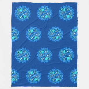 Pretty And Colourfully Mandala / Kaleidoscope KOI  Fleece Blanket