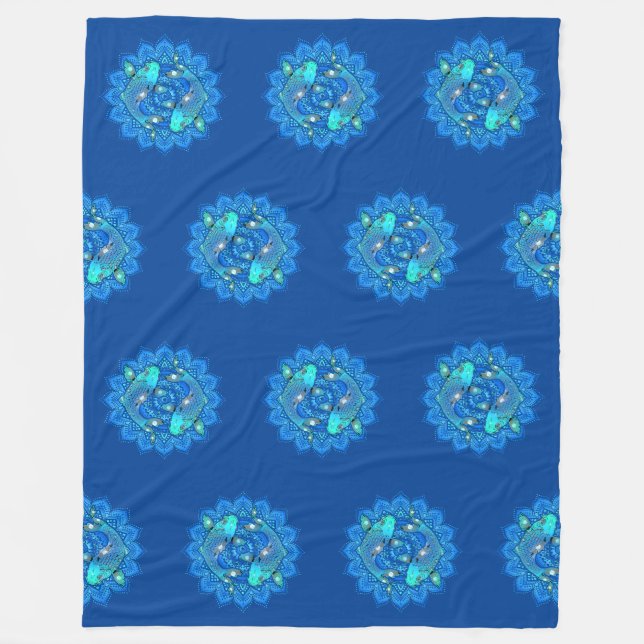 Pretty And Colourfully Mandala / Kaleidoscope KOI  Fleece Blanket (Front)