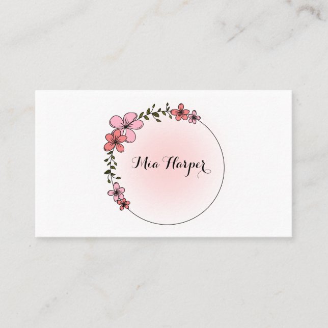 Pretty and Professional Personalised Business Card (Front)