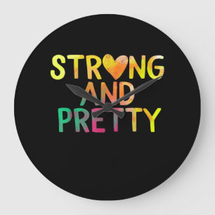 Pretty And Strong Woman Gym Workout Fitness Large Clock