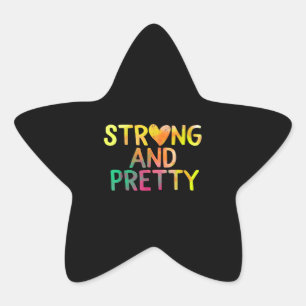 Pretty And Strong Woman Gym Workout Fitness Star Sticker