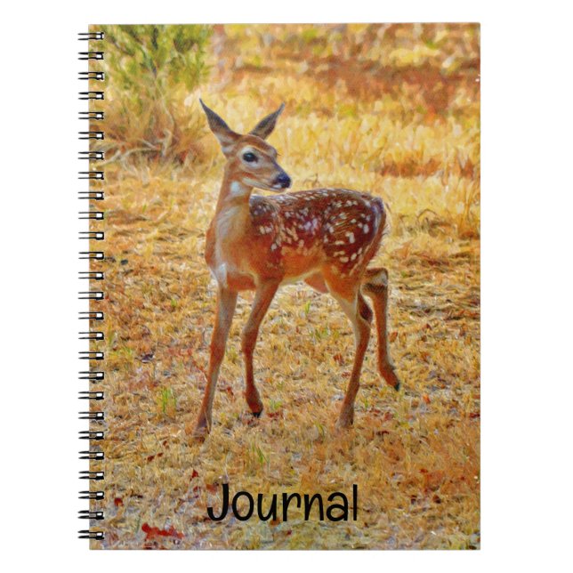 Pretty and Sweet Baby Deer Fawn Journal Spiral (Front)