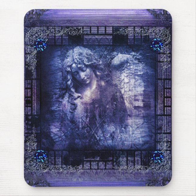Pretty Angel Ancient Mediaeval Tome Fantasy Book Mouse Pad (Front)