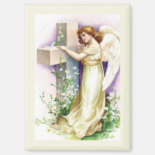 Pretty Angel And Cross Magnet