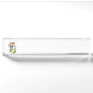 Pretty Angel And Cross Nameplate