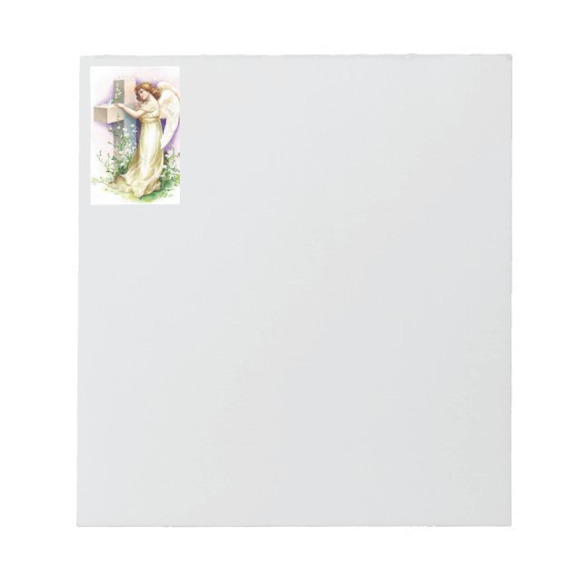 Pretty Angel And Cross Notepad (Front)