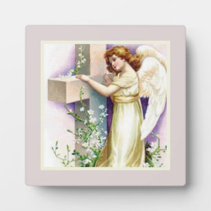 Pretty Angel And Cross Plaque