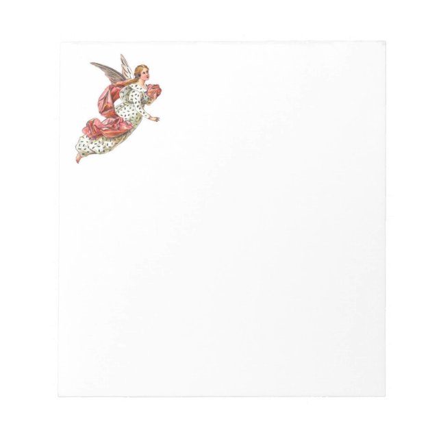 Pretty Angel With Pink Ribbon Notepad (Front)