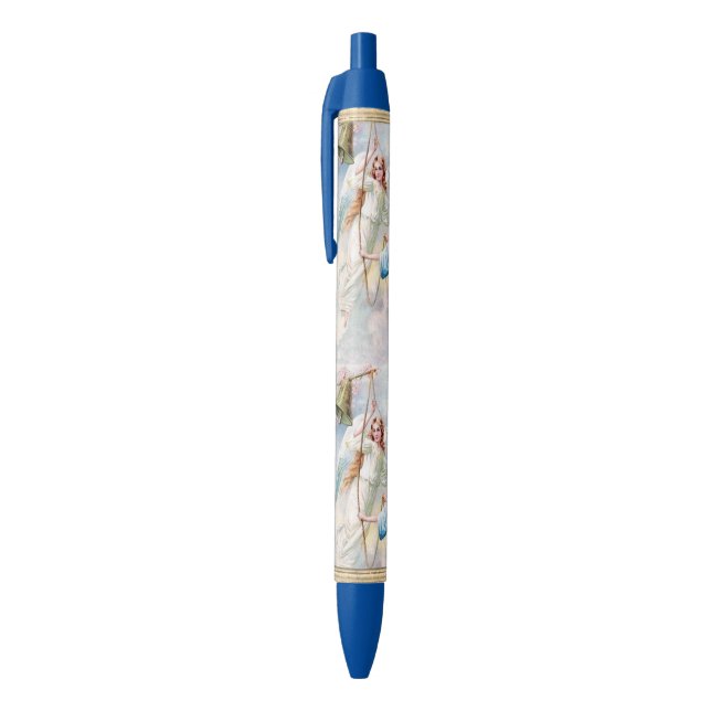Pretty Angels With Bell Black Ink Pen (Top (Vertical))