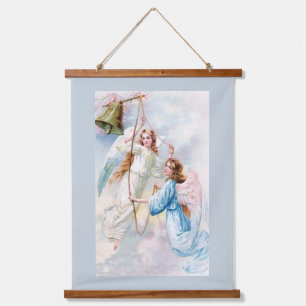 Pretty Angels With Bell Hanging Tapestry