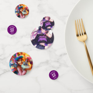 Pretty Anime Girl Personalised Birthday Confetti