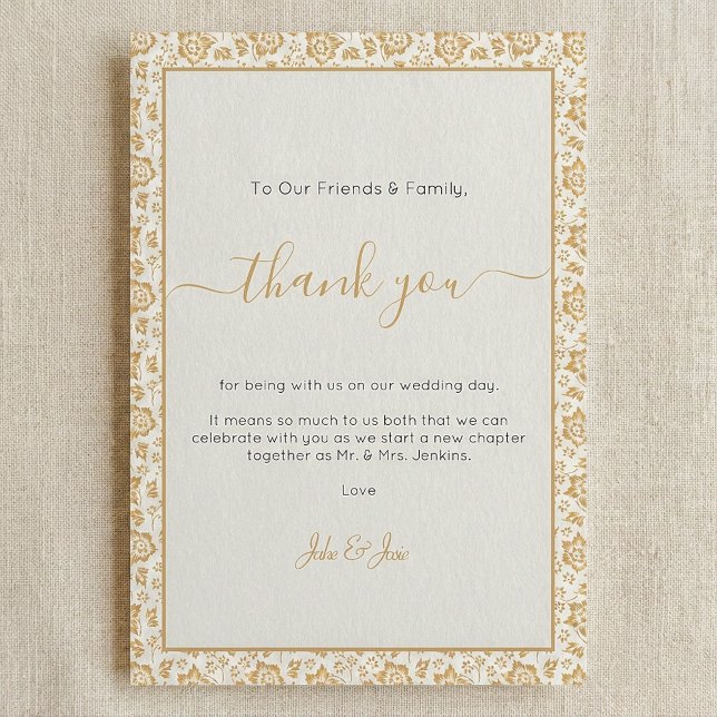 Pretty antique flower Wedding thank you Table Card (Pretty antique flower Wedding thank you Table Card.)