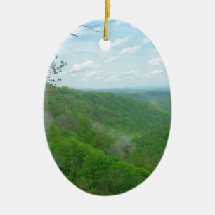 Pretty Appalachian Overlook Ceramic Tree Decoration