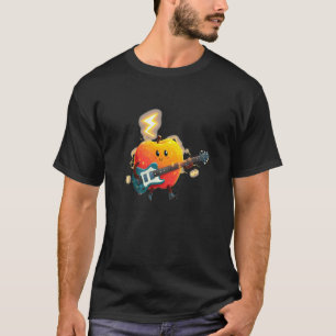 Pretty Apple with Guitar for Rocking Music and Fru T-Shirt