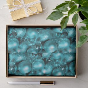 Pretty Aqua Baubles and Decorations Christmas Tissue Paper