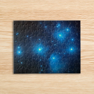 Pretty Aqua Blue Pleiades Celestial Photo Jigsaw Puzzle