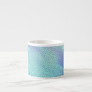 Pretty Aqua Blue Purple Pastel Mosaic Tiles Espresso Cup