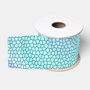 Pretty Aqua Blue Purple Pastel Mosaic Tiles Grosgrain Ribbon