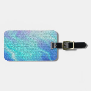 Pretty Aqua Blue Purple Pastel Mosaic Tiles Luggage Tag
