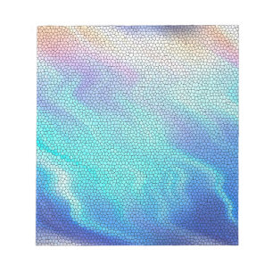 Pretty Aqua Blue Purple Pastel Mosaic Tiles Notepad