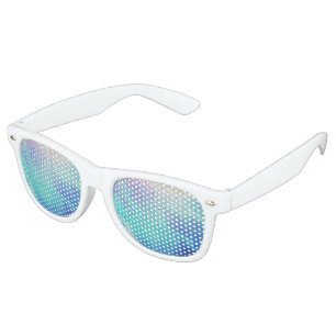 Pretty Aqua Blue Purple Pastel Mosaic Tiles Retro Sunglasses