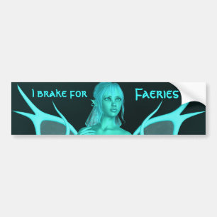 Pretty aqua fairy bumper sticker