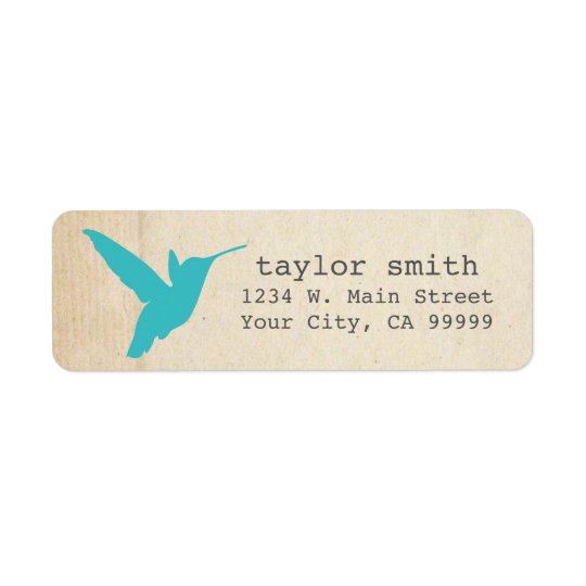 Pretty Aqua Hummingbird Return Address Labels
