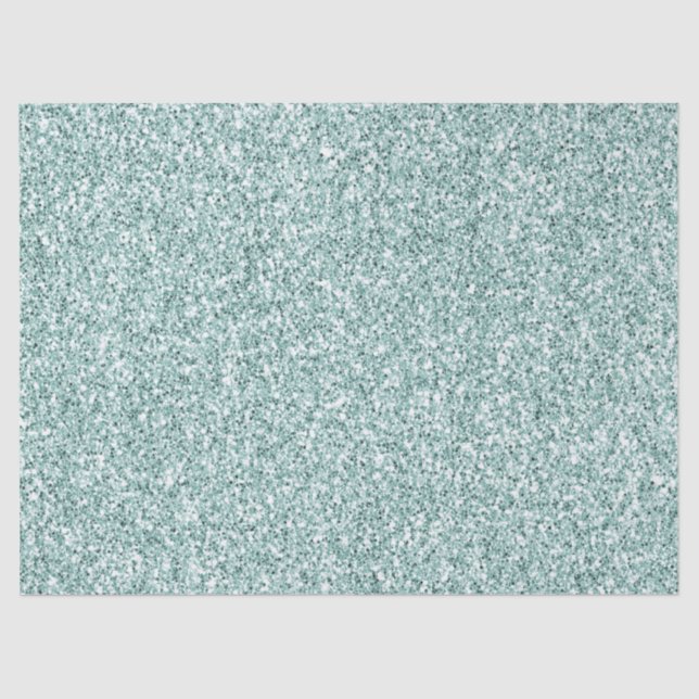 Pretty Aqua Mint Glitzy Glitter    Tissue Paper (Front)