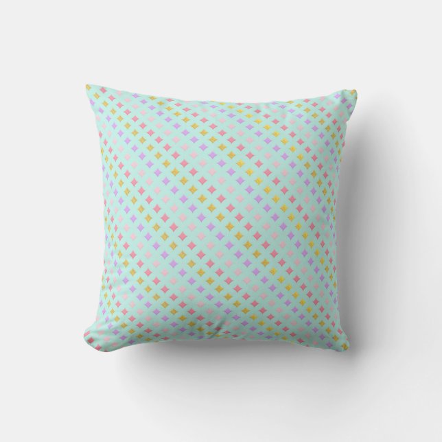 Pretty Aqua Patterned Pastel INSPIRED CUSHION (Front)