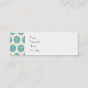 Pretty Aqua Teal Blue Shell Beach Pattern Gifts Mini Business Card