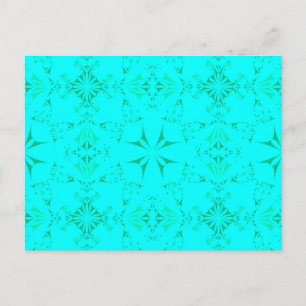 Pretty Aqua Turquoise Bohemian Tribal Pattern Postcard