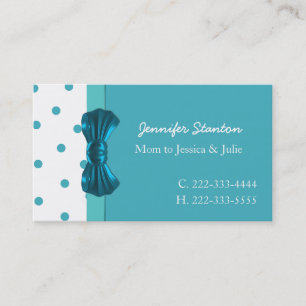 Pretty Aquamarine Mummy Play Date Card