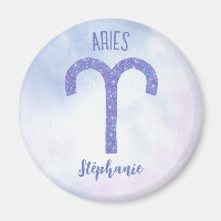 Pretty Aries Astrology Sign Personalised Purple