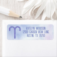 Pretty Aries Astrology Sign Purple Birthday Party