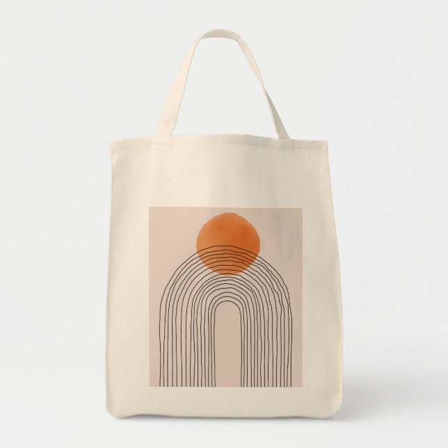 Pretty Art Line Circle Print Tote Bag (Front)