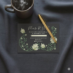Pretty art nouveau flowers rsvp card