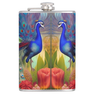 Pretty as A Peacock Hip Flask