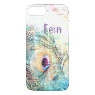 Pretty as a peacock pastel feather iPhone 8/7 case