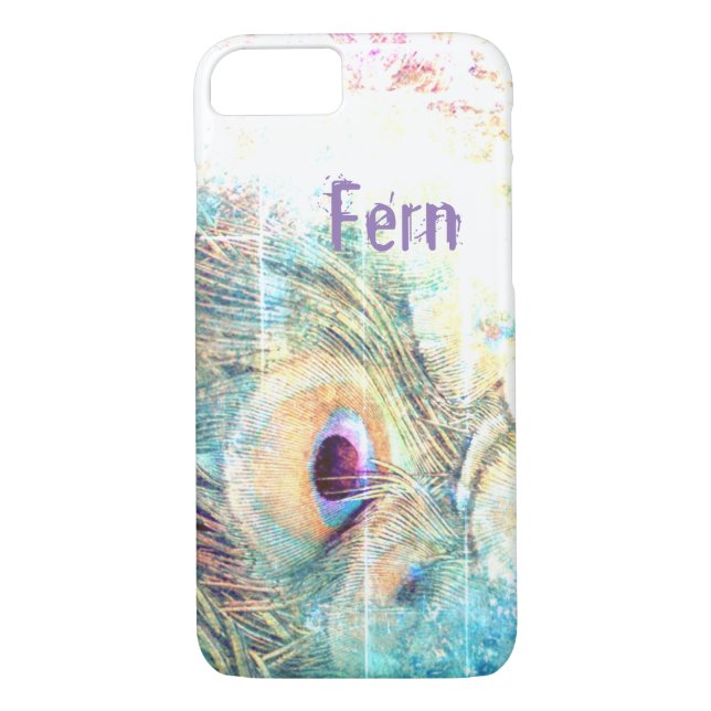 Pretty as a peacock pastel feather Case-Mate iPhone case (Back)